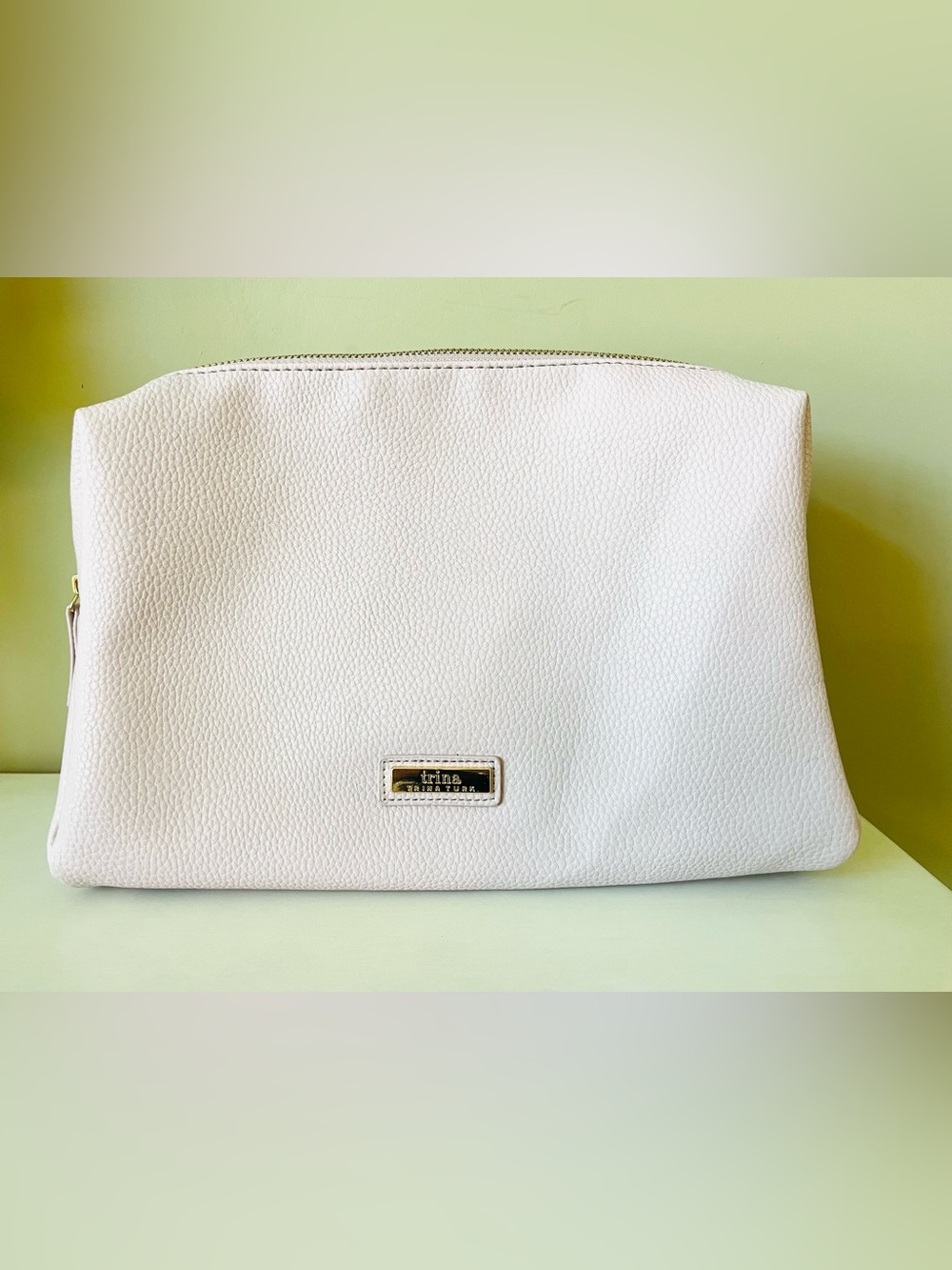 Trina Turk Light Pink Cosmetic Case Gold Tone Hardware